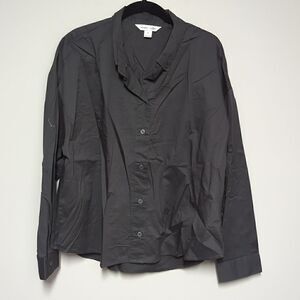NWT Old Navy Charcoal Button Down Blouse